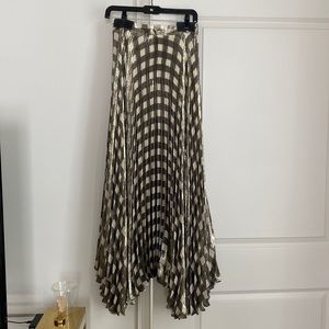 Alice and Olivia shiny checked maxi skirt